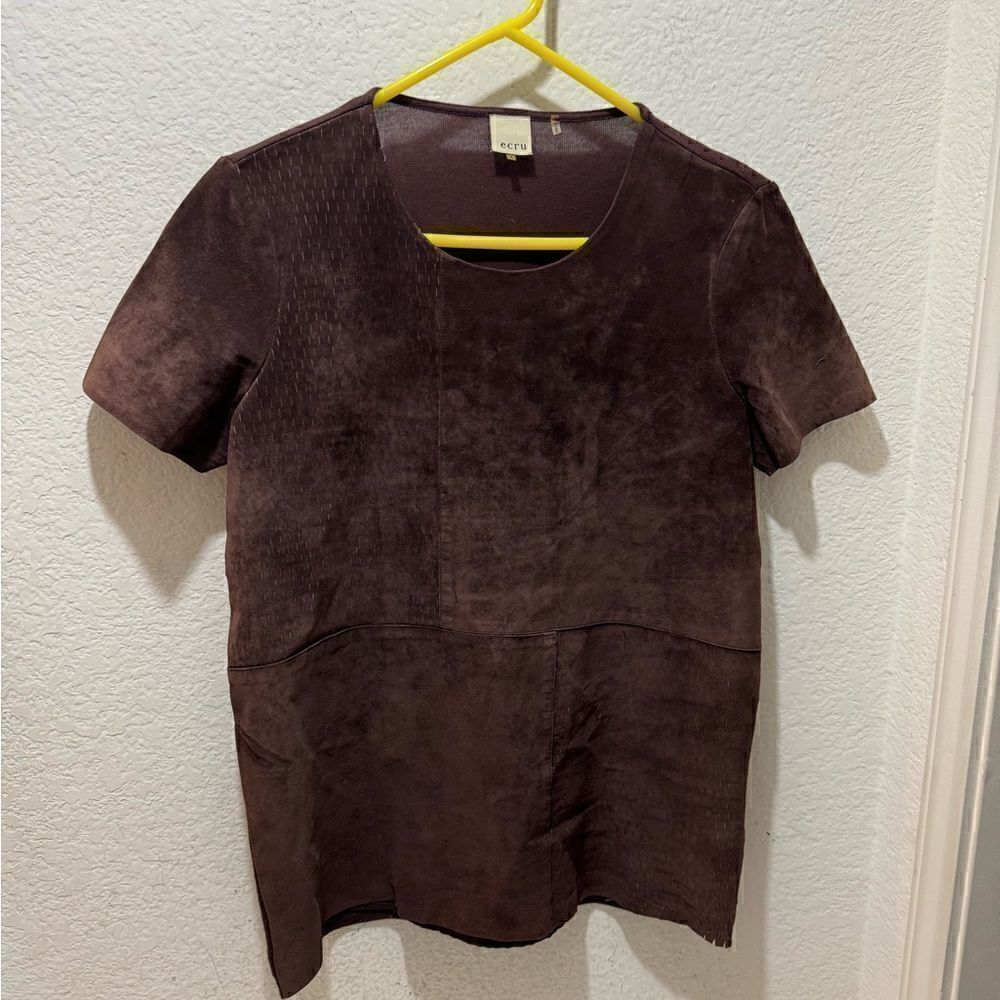 ECRU Genuine Leather Brown Top size S